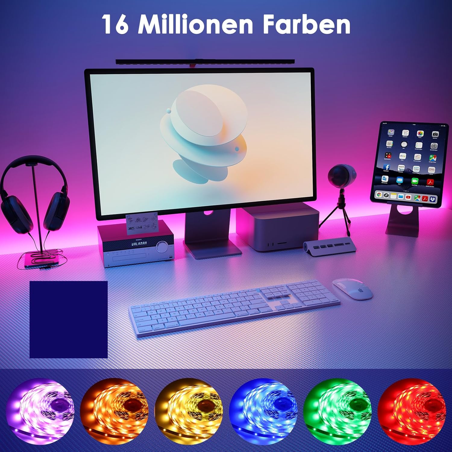 15m RGB LED Strip mit APP Steuerung, Musikmodus & Timer – 450 LEDs