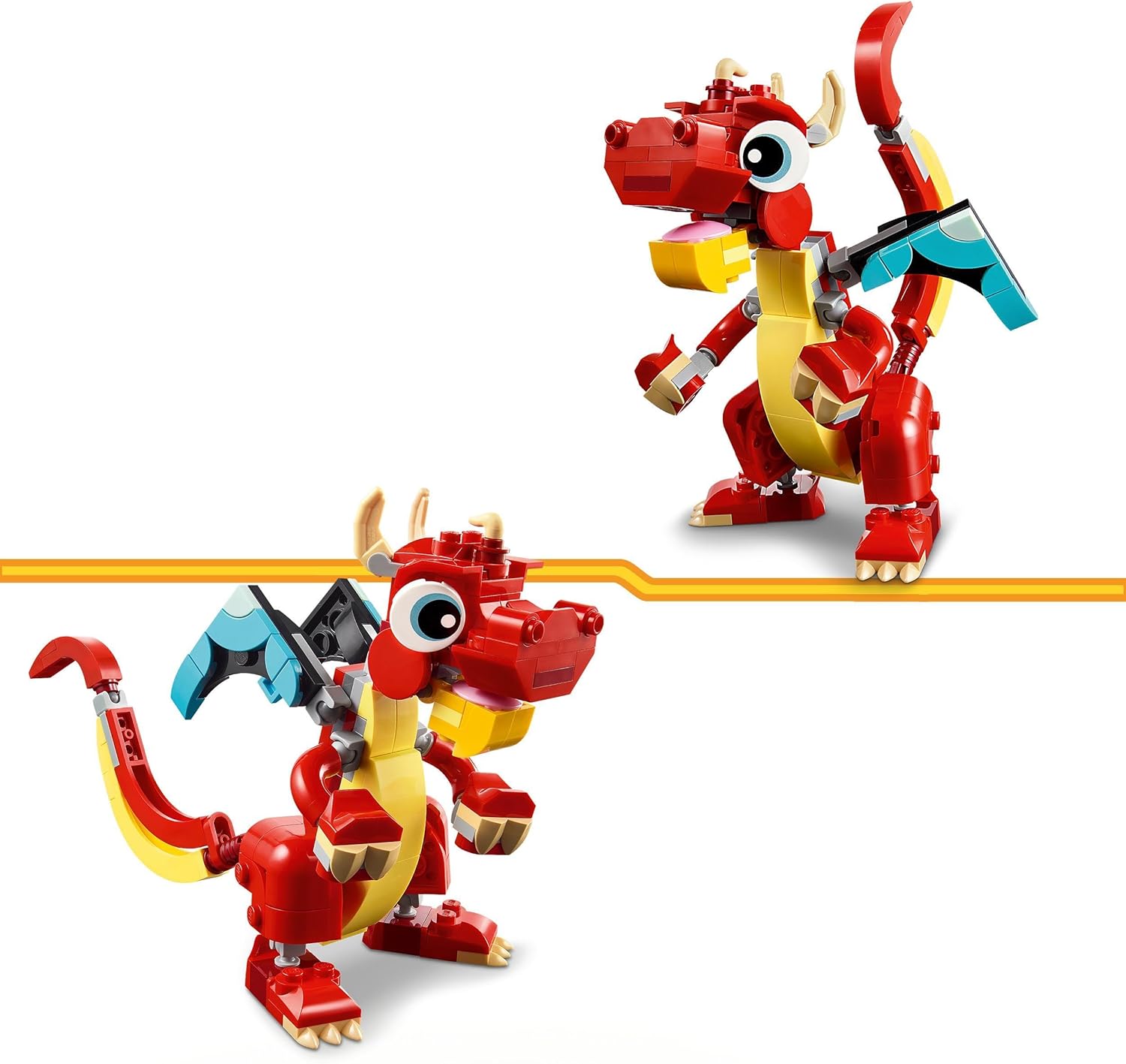 LEGO Creator 3in1 Roter Drache, Spielzeug mit 3 Tierfiguren inkl. Roter Drache