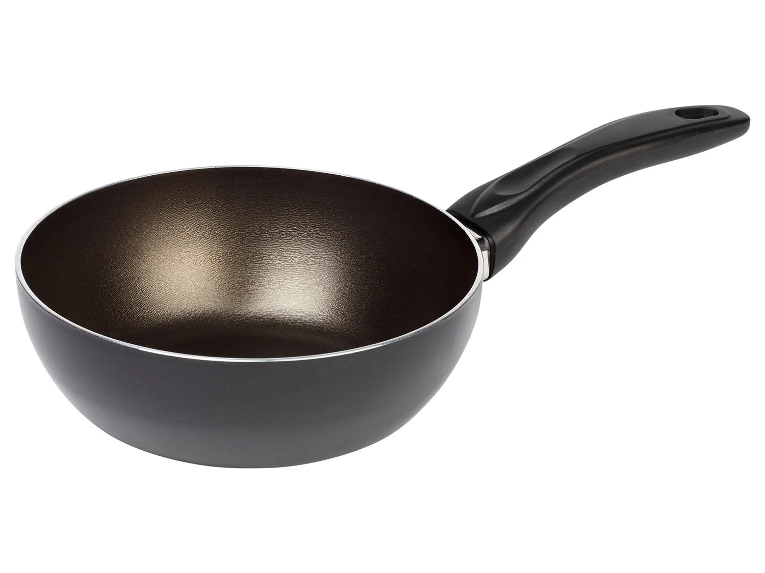 Wokpfanne aus Edelstahl mit bequemem Griff, antihaftbeschichtet, 18cm