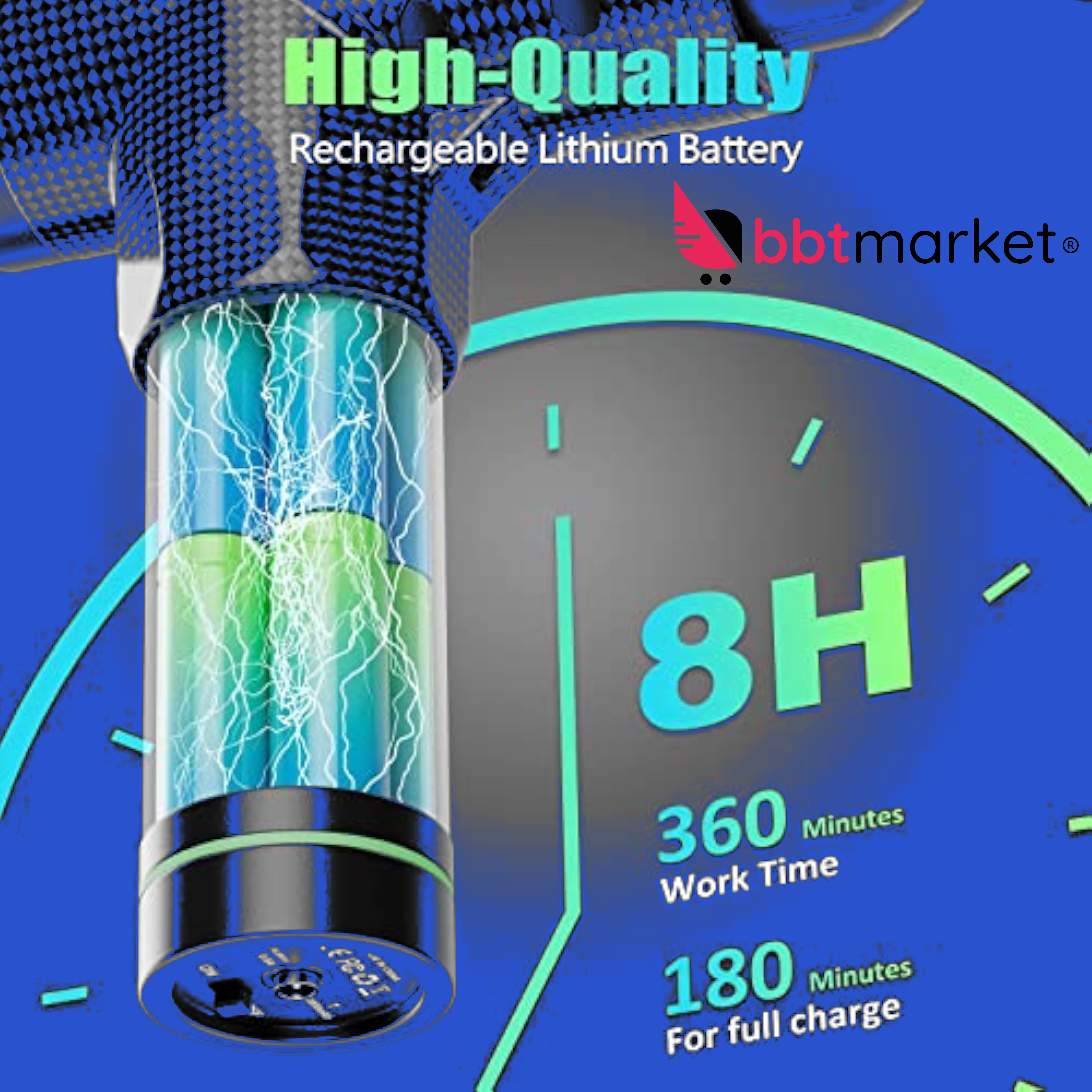 Massager Muscle Gun Massage Gun +10 Heads with 8 Hours Battery LCD Display 
