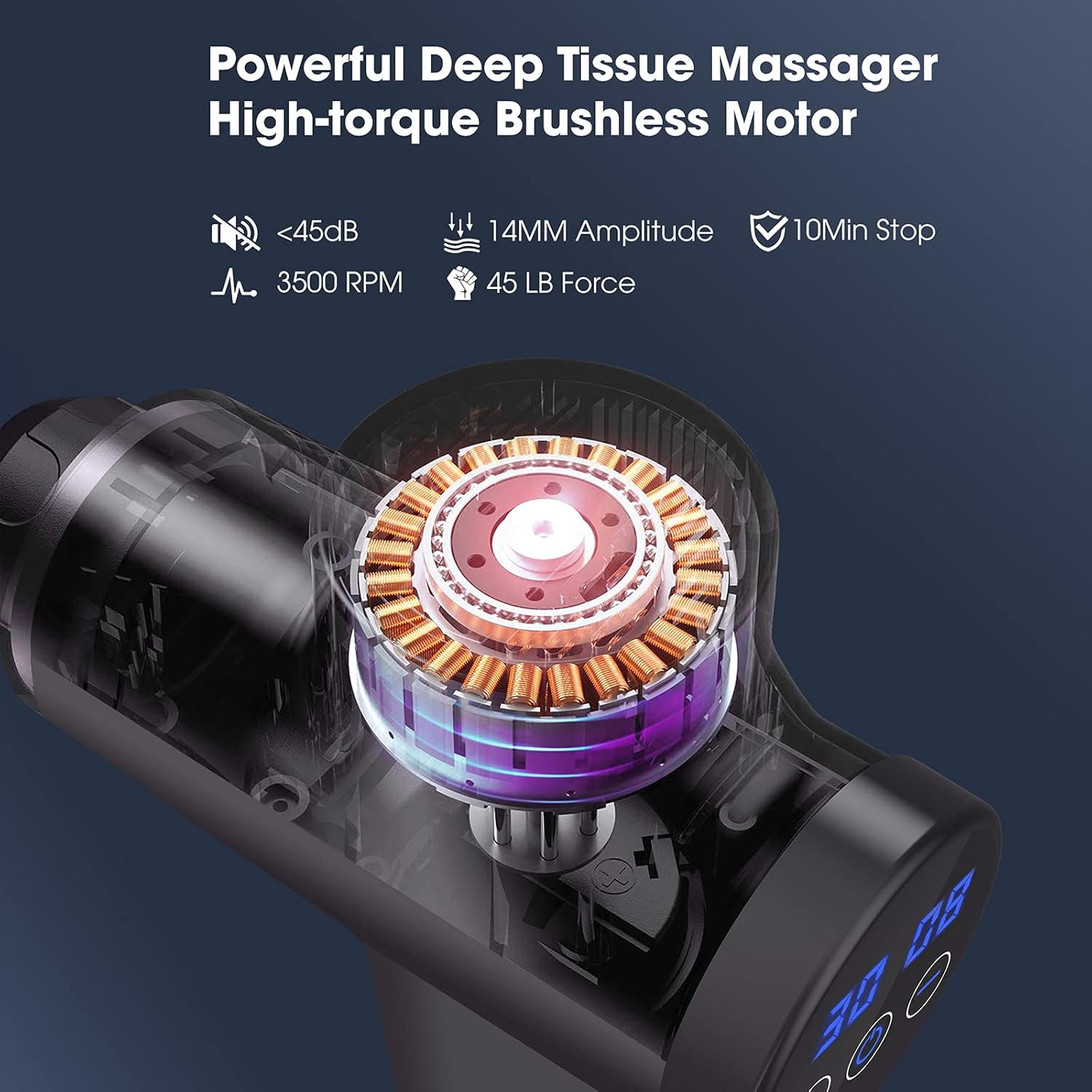 Massage Gun Massagepistole,für Rücken Nacken und Schulter,leises elektrisches