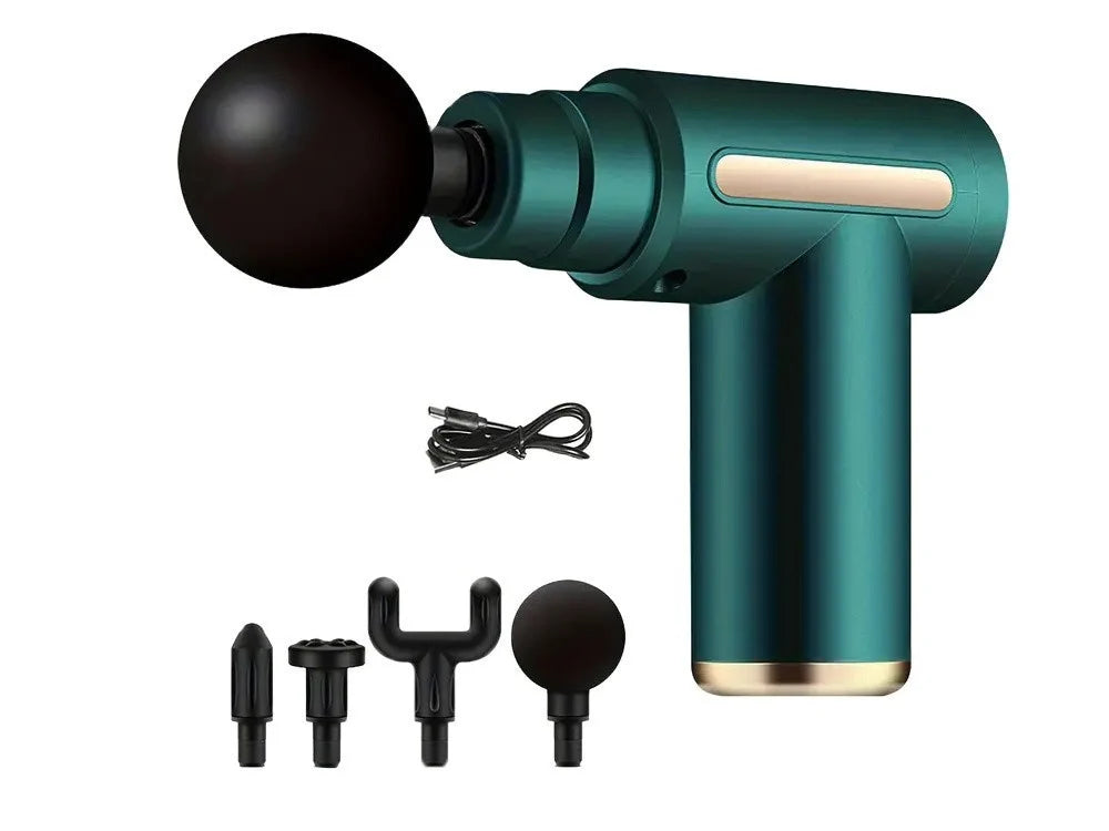Massagepistole Massagegerät 30W USB-C 6 Stufen 4 Aufsätze Muskelmassage Sport
