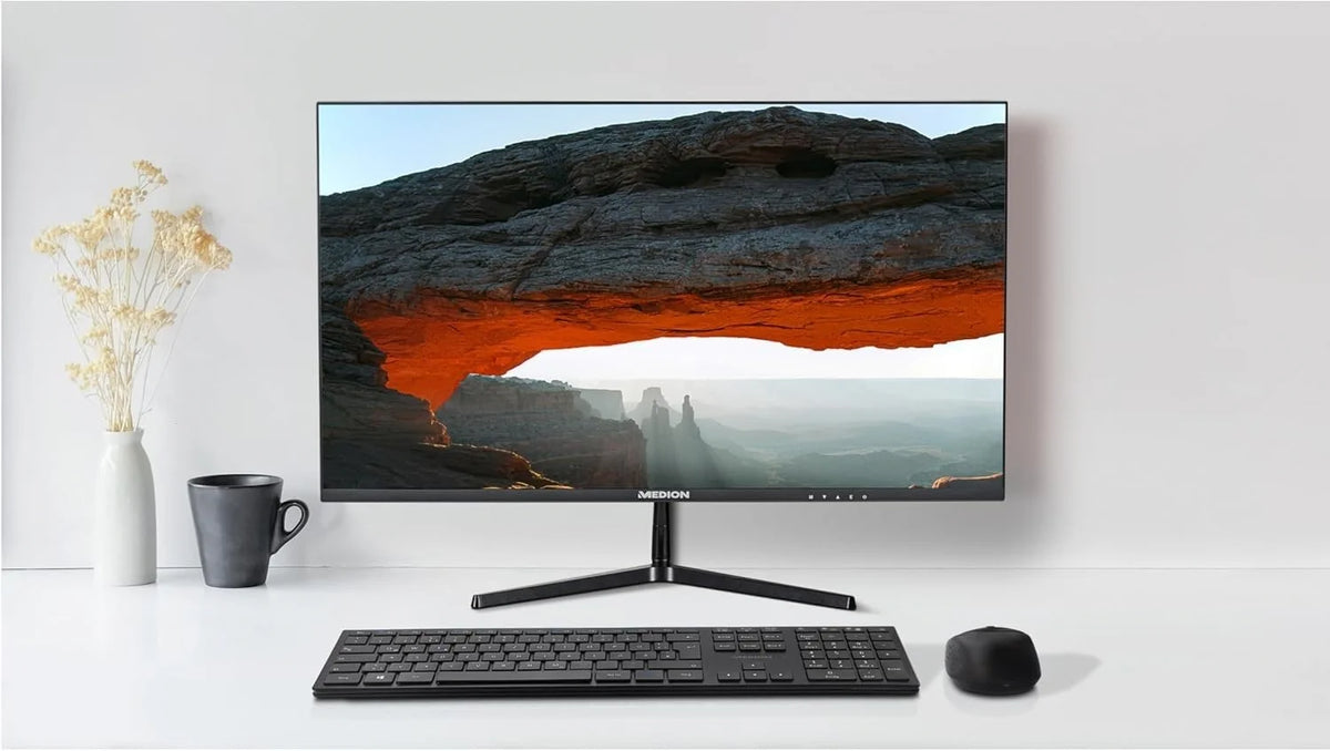 MEDION P52218 22 Zoll Monitor Full HD HDMI VGA 60Hz Anti-Glare Schwarz