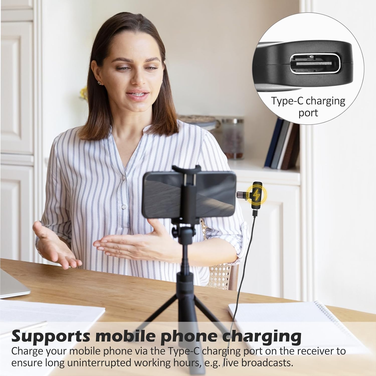 2-way wireless microphone for iPhone/iPad/Android, plug &amp; play 