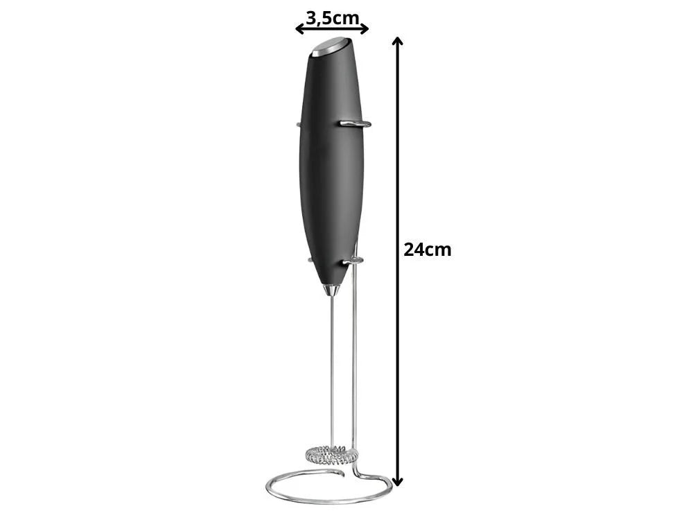 Elektrischer Milchaufschäumer mit Ständer – Mini Handmixer für Kaffee, Latte, Cappuccino und Kakao