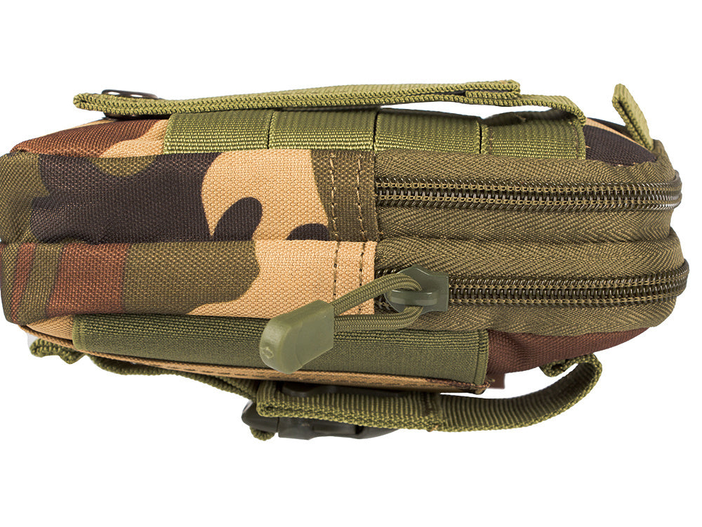 Taktische Molle Outdoor Gürteltasche für iPhone & Smartphone – Militär Hüfttasche mit Karabiner, Reißverschluss & Stifthalter (Digital Camo)
