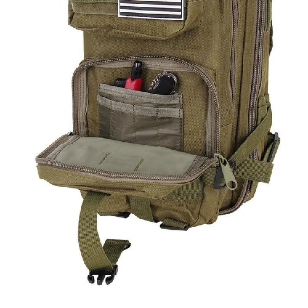 Militärrucksack 26L Camouflage – Tactical MOLLE Outdoor Rucksack in Oliv Grün für Wandern, Camping & Alltag