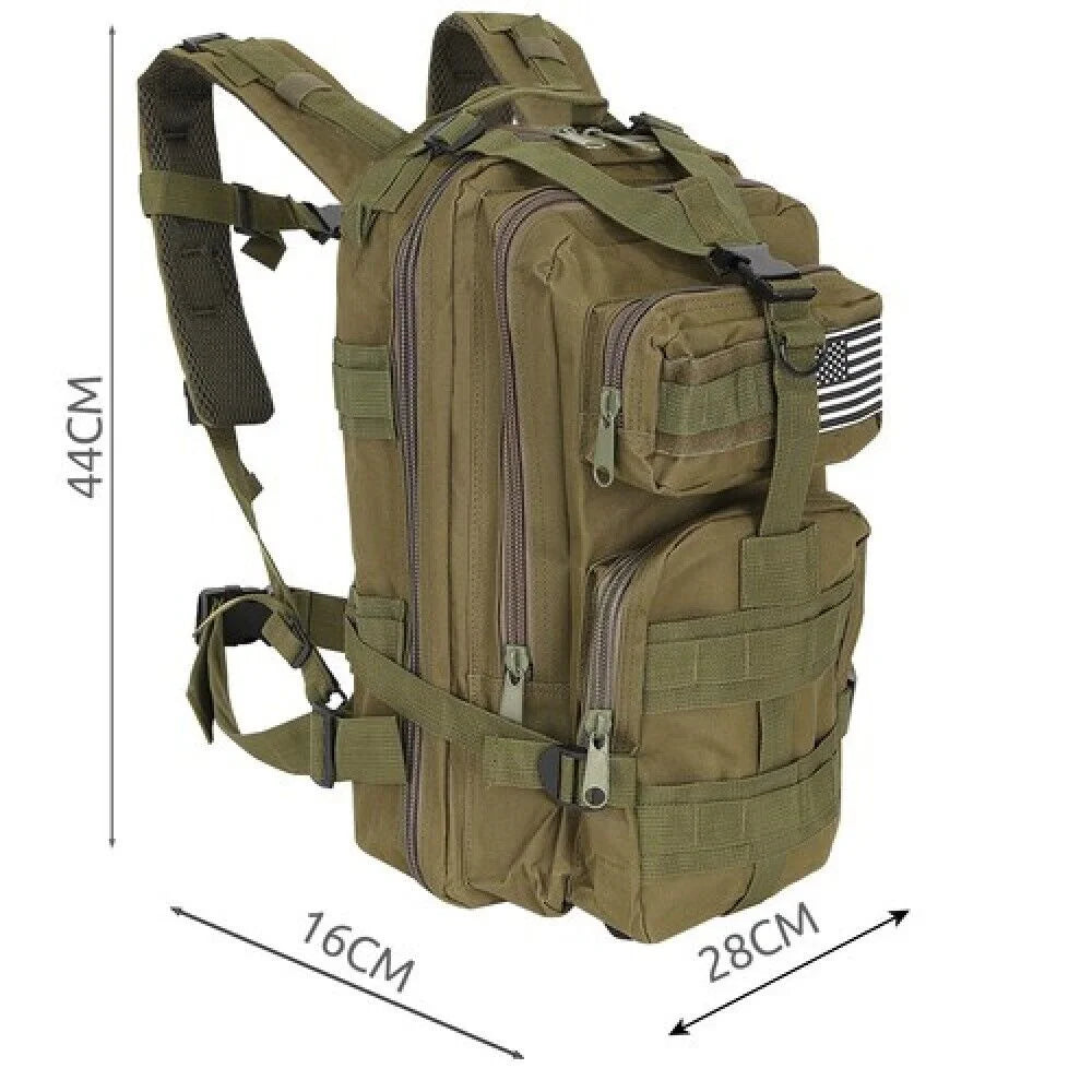 Militärrucksack 26L Camouflage – Tactical MOLLE Outdoor Rucksack in Oliv Grün für Wandern, Camping & Alltag