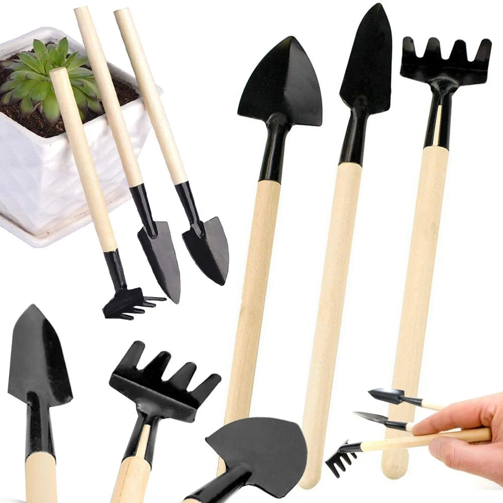 Mini Gartenwerkzeug Set 3tlg Schaufel Rechen Spaten Topfpflanzen Umtopfen🌱🌻