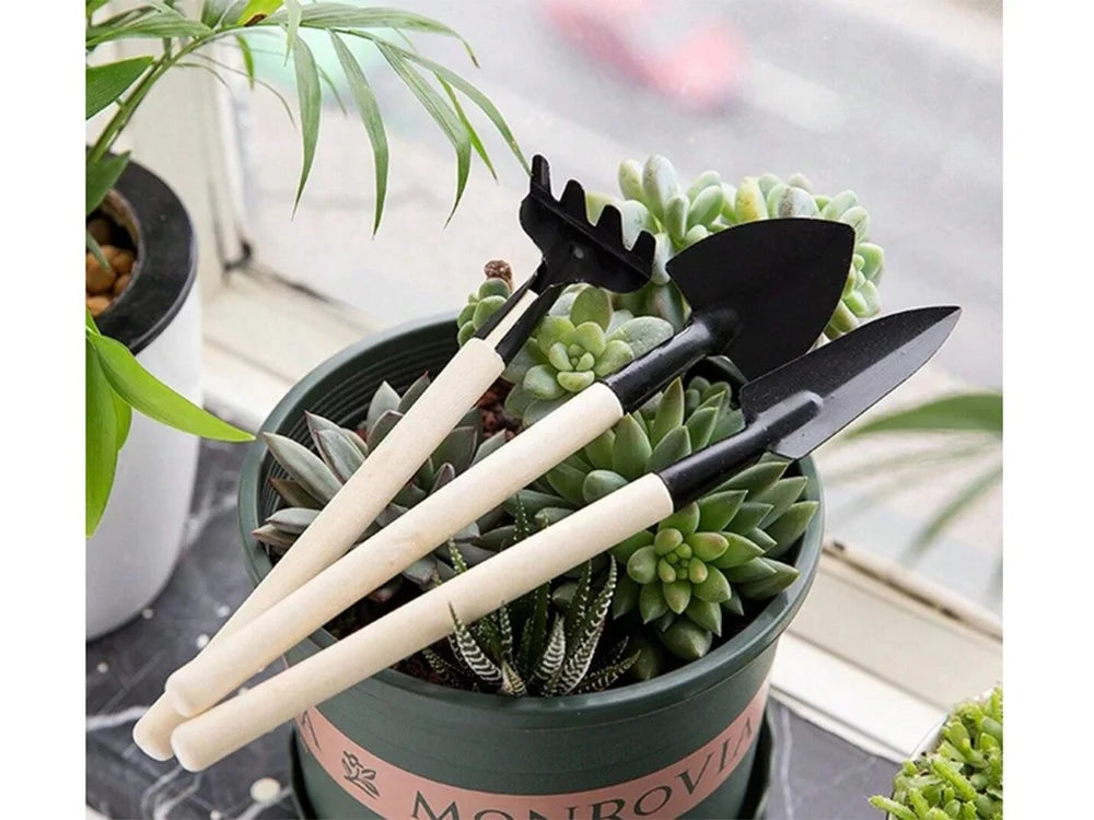 Mini Gartenwerkzeug Set 3tlg Schaufel Rechen Spaten Topfpflanzen Umtopfen🌱🌻