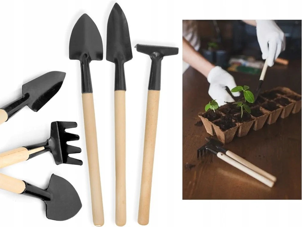 Mini Gartenwerkzeug Set 3tlg Schaufel Rechen Spaten Topfpflanzen Umtopfen🌱🌻