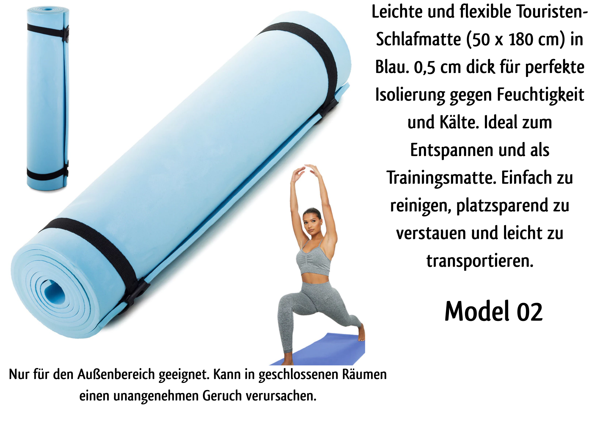 Gymnastikmatte Yogamatte Yoga Pilates Sportmatte 180 cm PVC-freie   ✅ rutschfest