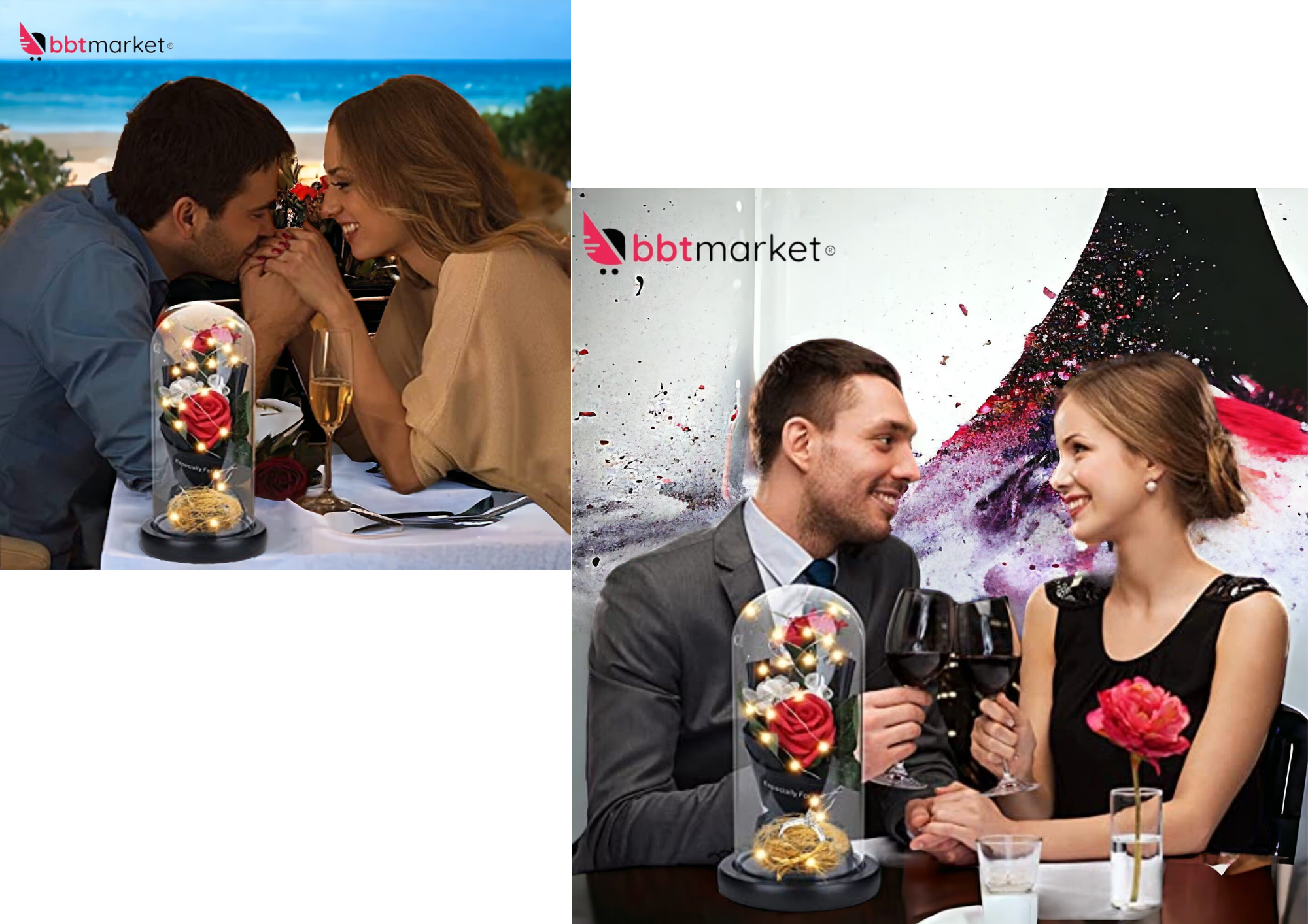 LED Ewige Rose im Glas für Frauen Geburtstag Schöne Biest Valentinstag Geschenk💖