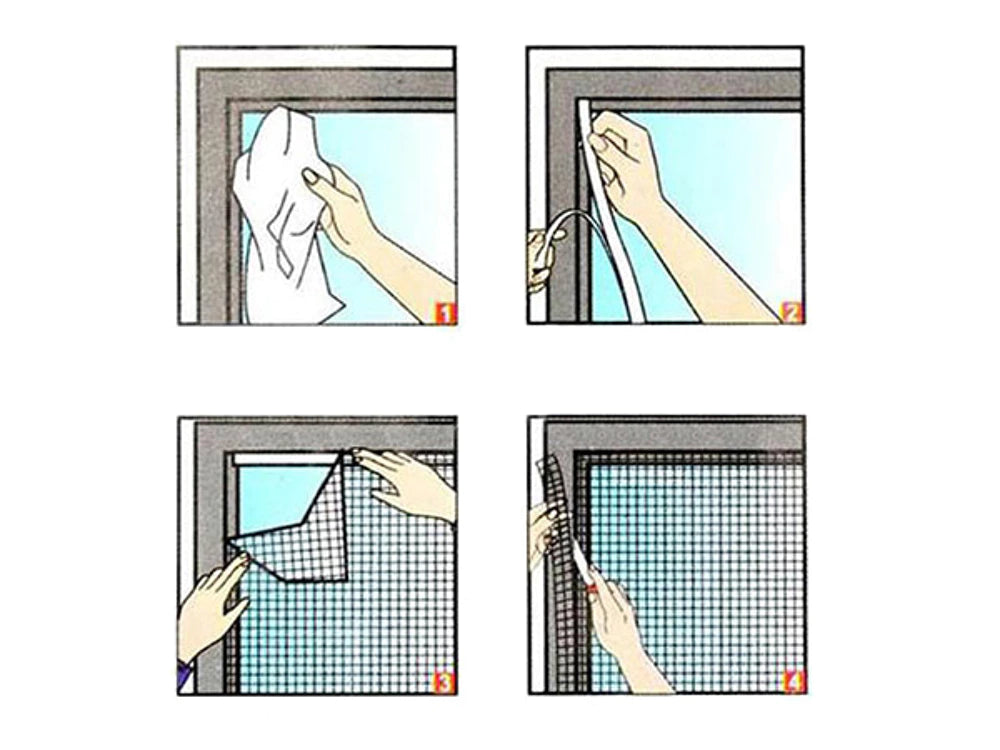 Moskitonetz 130x150 cm Schwarz – Insektenschutz für Fenster mit Selbstklebendem Klettband & Feiner Maschenweite  -  K12Klt40mm