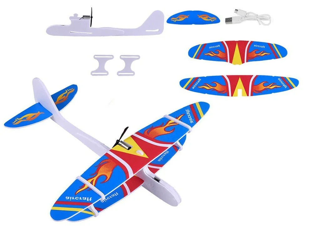 Motor Gleitflugzeug USB Aufladbar Schaumstoff Wurfgleiter Elektro Flugzeug