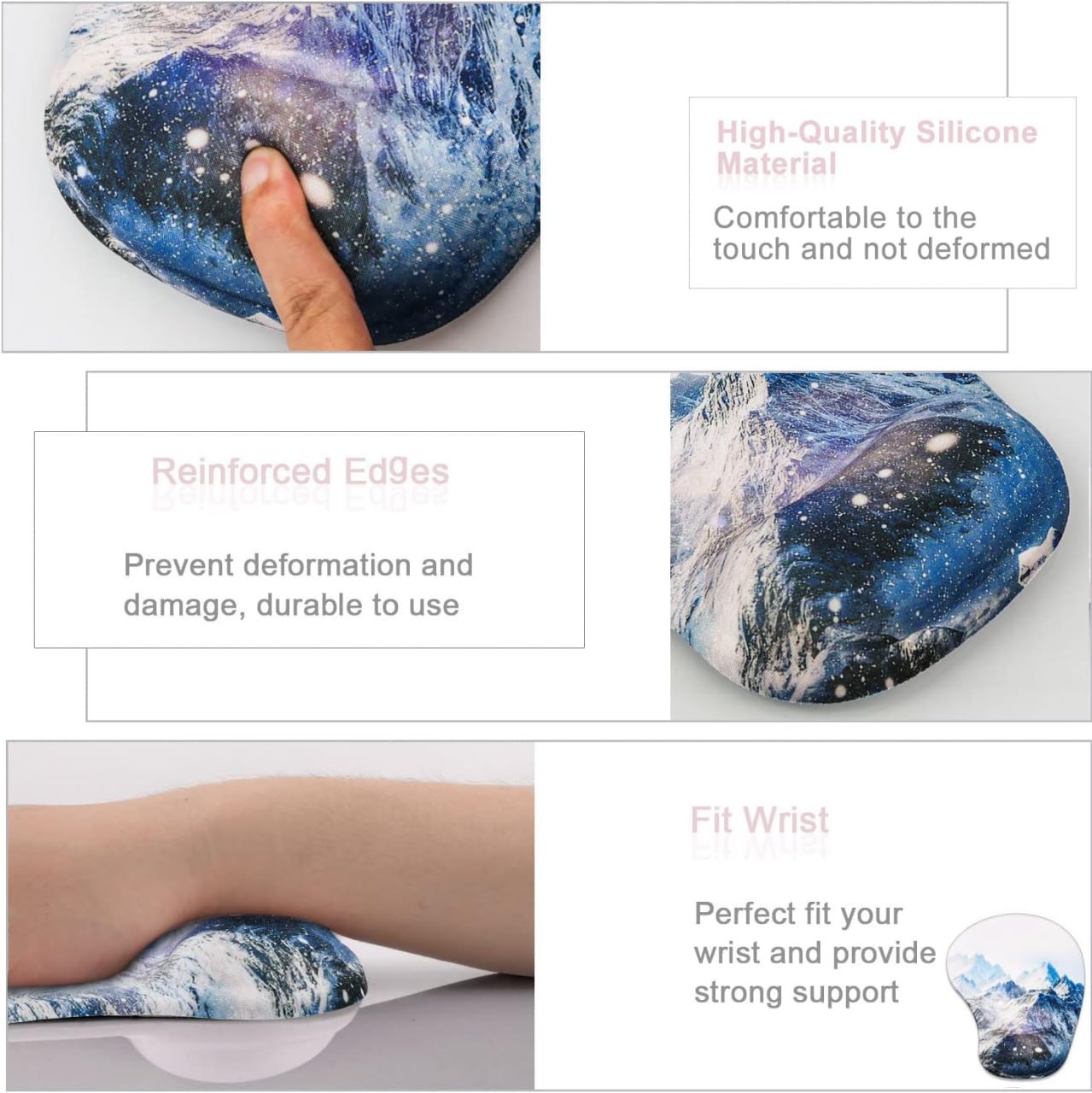 Ergonomic Mouse Pad Wrist Rest Rubber Base for Laptop Computer Gaming 