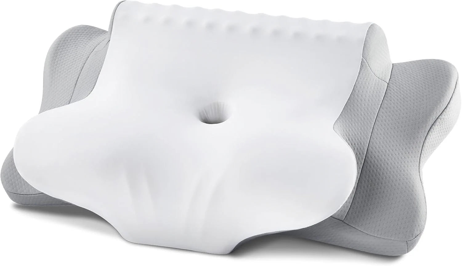 Nackenstützkissen Memory Foam Ergonomisches Schlafkissen Seitenschläfer Grau
