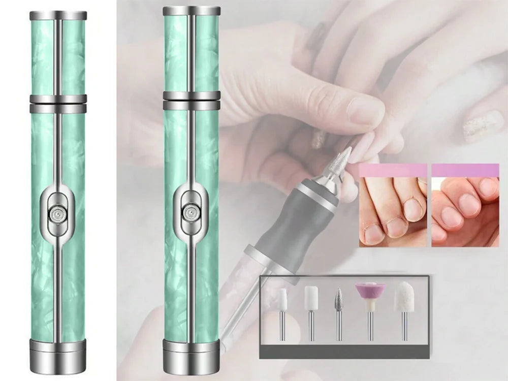 Nagelfräser mit Akku & USB-C – Maniküre Pediküre Fräser Set mit 5 Aufsätzen und 4 Geschwindigkeitsstufen