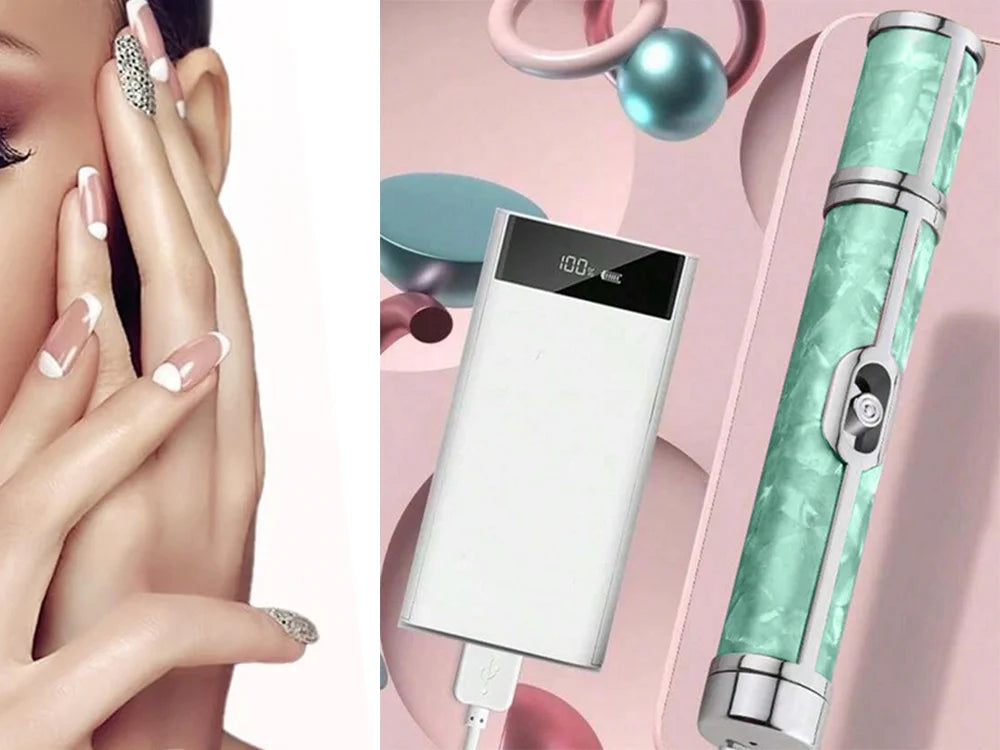 Nagelfräser mit Akku & USB-C – Maniküre Pediküre Fräser Set mit 5 Aufsätzen und 4 Geschwindigkeitsstufen