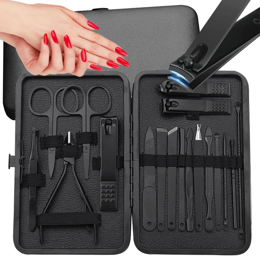 Nail set manicure set women men pedicure nail scissors set 26 pieces-NEW