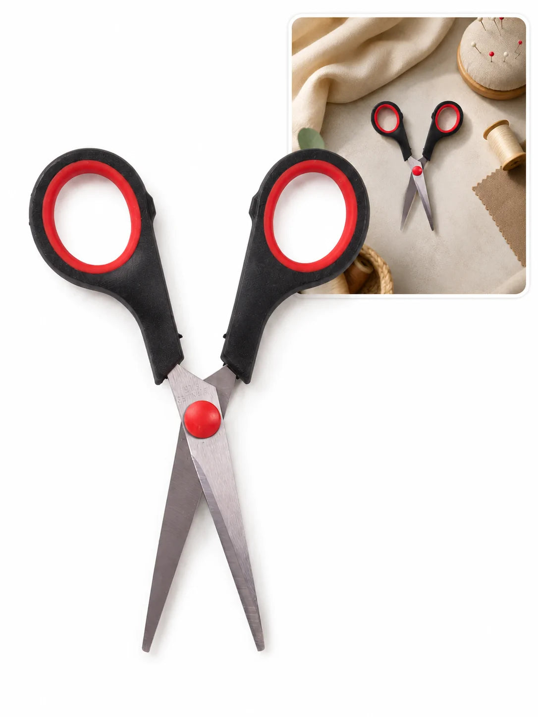 Nähschere 13cm Stoffschere Softgrip Präzisionsschere Edelstahl Bastelschere
