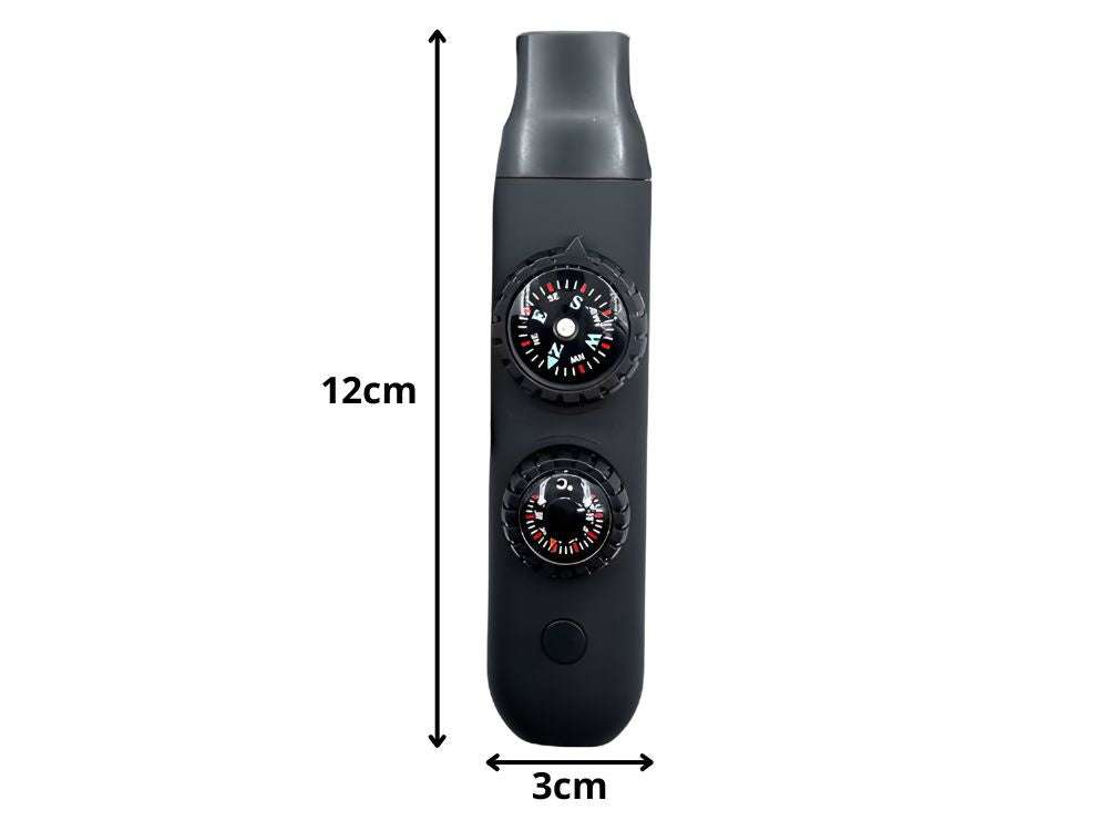 Survival Pfeife mit Kompass Taschenlampe Thermometer Outdoor