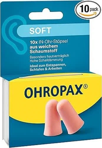OHROPAX Soft Ohrstöpsel – IN-Ohr-Stöpsel aus weichem Schaumstoff