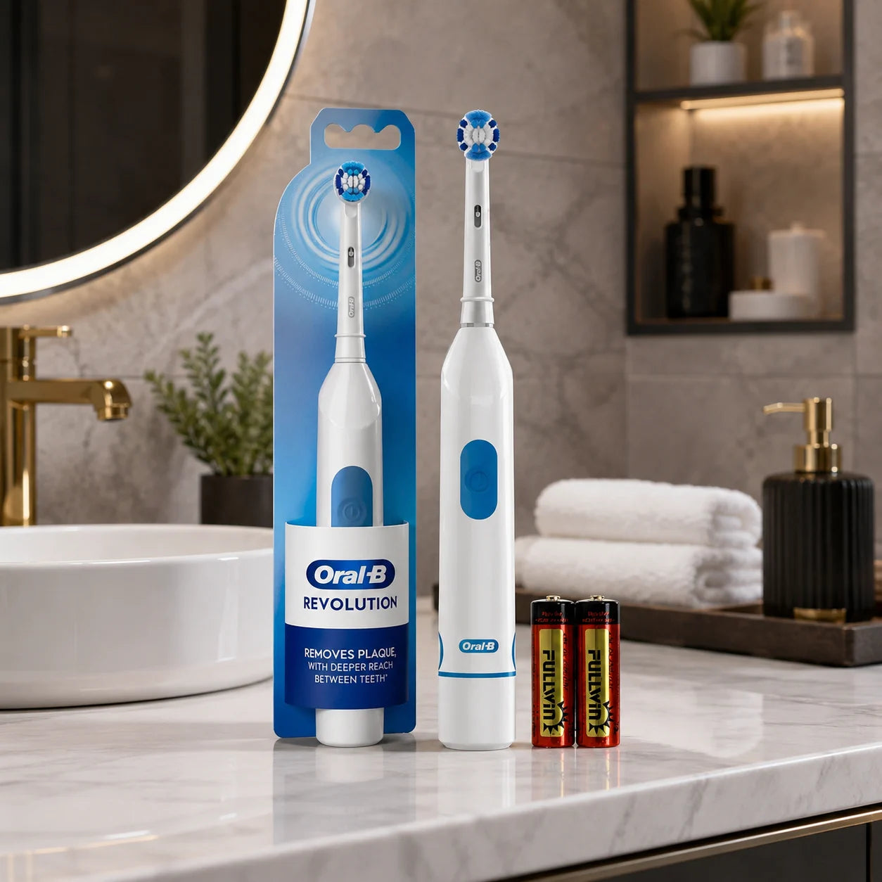Oral-B Revolution Elektrische Zahnbürste Precision Clean Batteriebetrieben