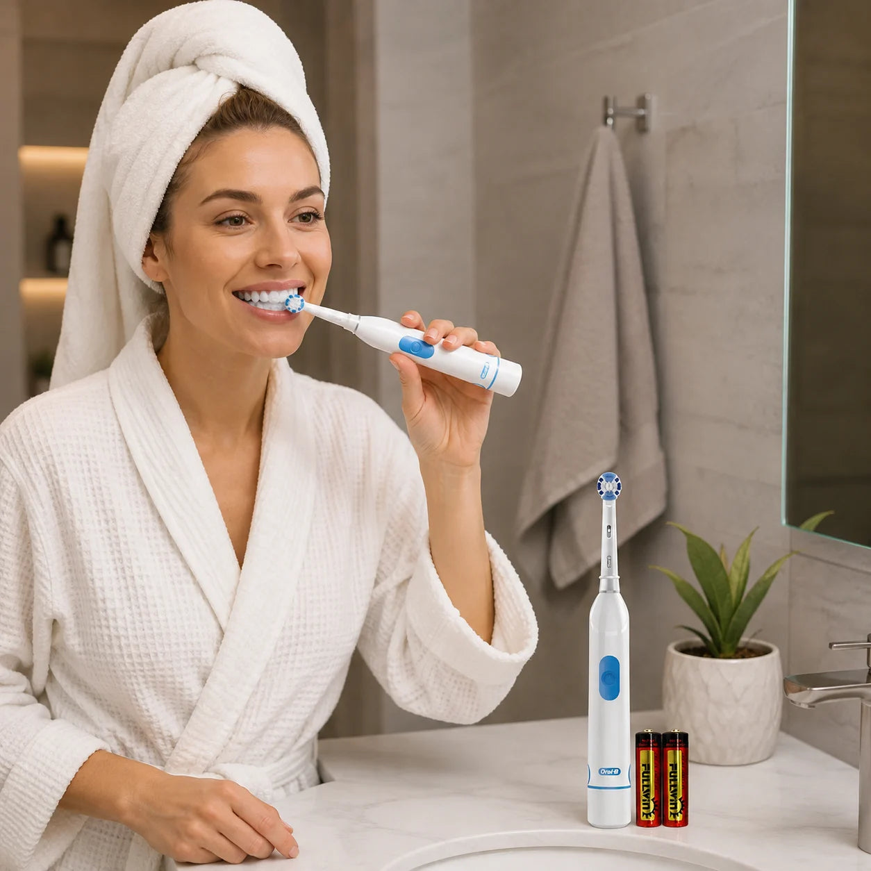 Oral-B elektrische Zahnbürste batteriebetrieben Precision Clean für Reise & Alltag