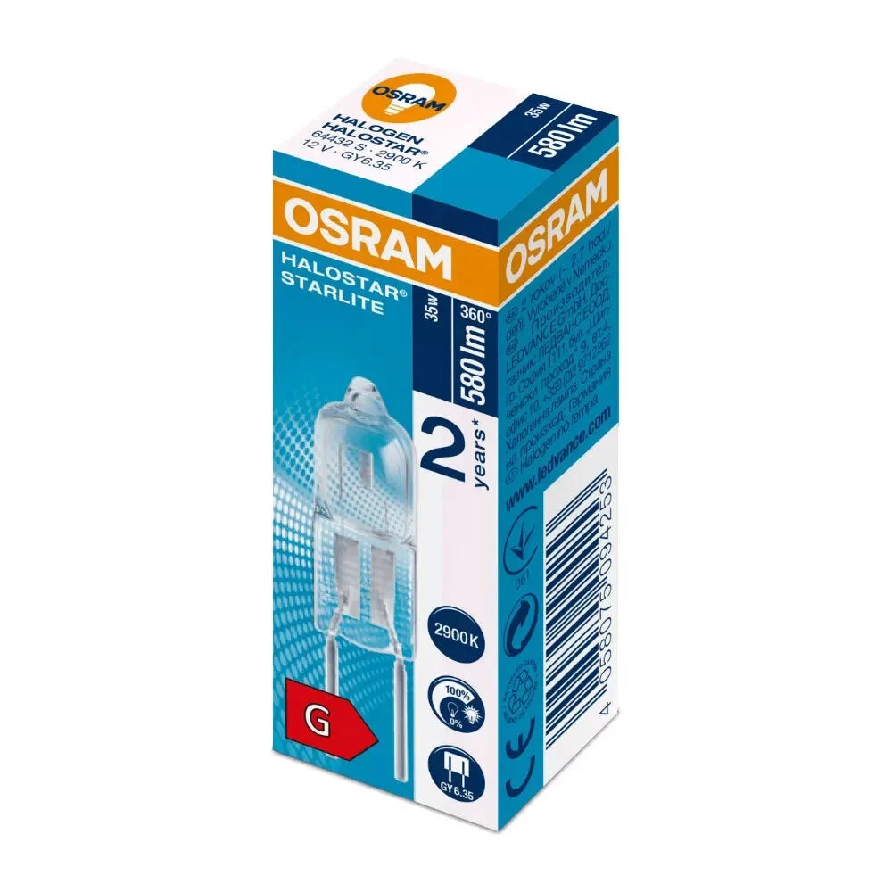 20x Osram HaloStar GY6.35 Halogen Stiftsockellampen 35W 12V warmweiß dimmbar Vorratspack