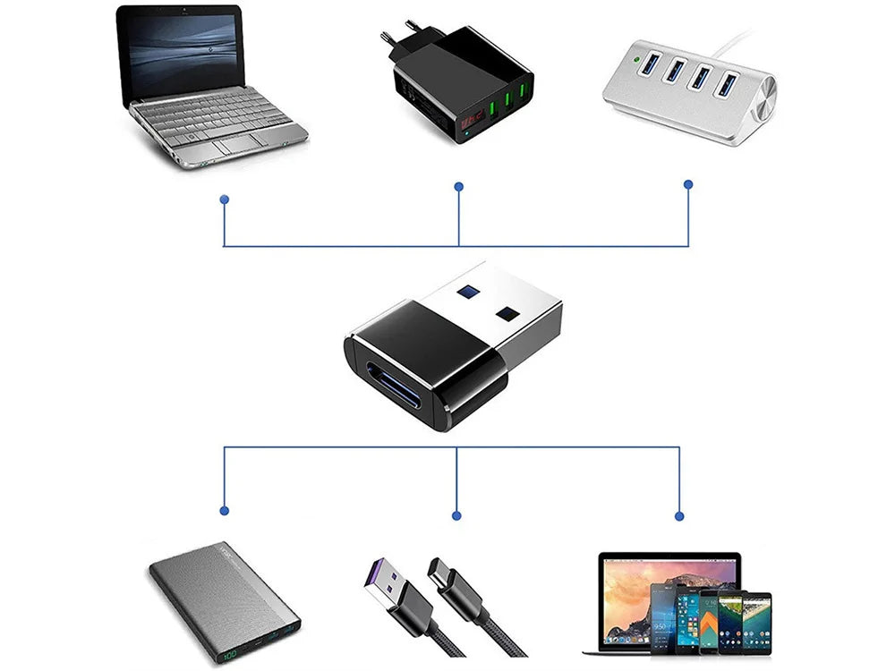 USB-A auf USB-C Adapter – kompakter Lade- und Datenadapter mit USB-C Buchse für Smartphone, Tablet & Laptop
