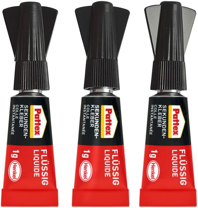 Pattex Sekundenkleber Mini Trio 3x1g flüssig schnell stark farblos
