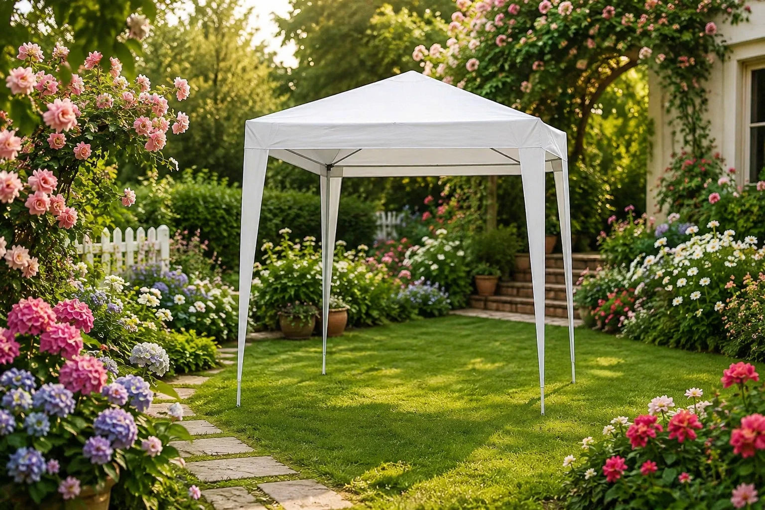 Pavillon 3x3m weiß Gartenpavillon Gartenzelt Partyzelt Festzelt Eventzelt