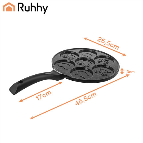Pfannkuchenpfanne 26 cm mit 7 Formen – Antihaft Eierpfanne für Induktion