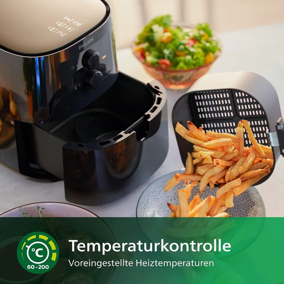 Philips Essential Airfryer XL Fryer-2000W, Black Hot Air Fryer Kitchen 