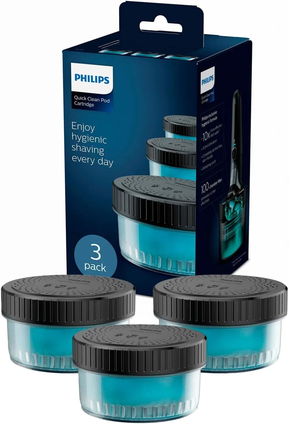 Philips Quick Clean CC13/50 Reinigungskartuschen – 3er Pack für kompatible Rasierer
