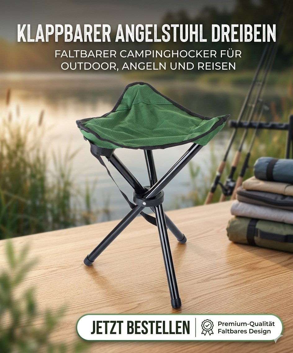 Campinghocker Klapphocker Angel Falt Stuhl Outdoor Dreibein Hocker klappbar Sitz