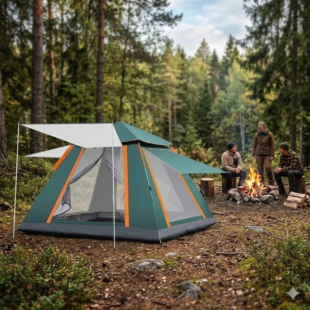 Pop Up Zelt 3-4 Personen Automatik Campingzelt Kuppelzelt Wasserdicht