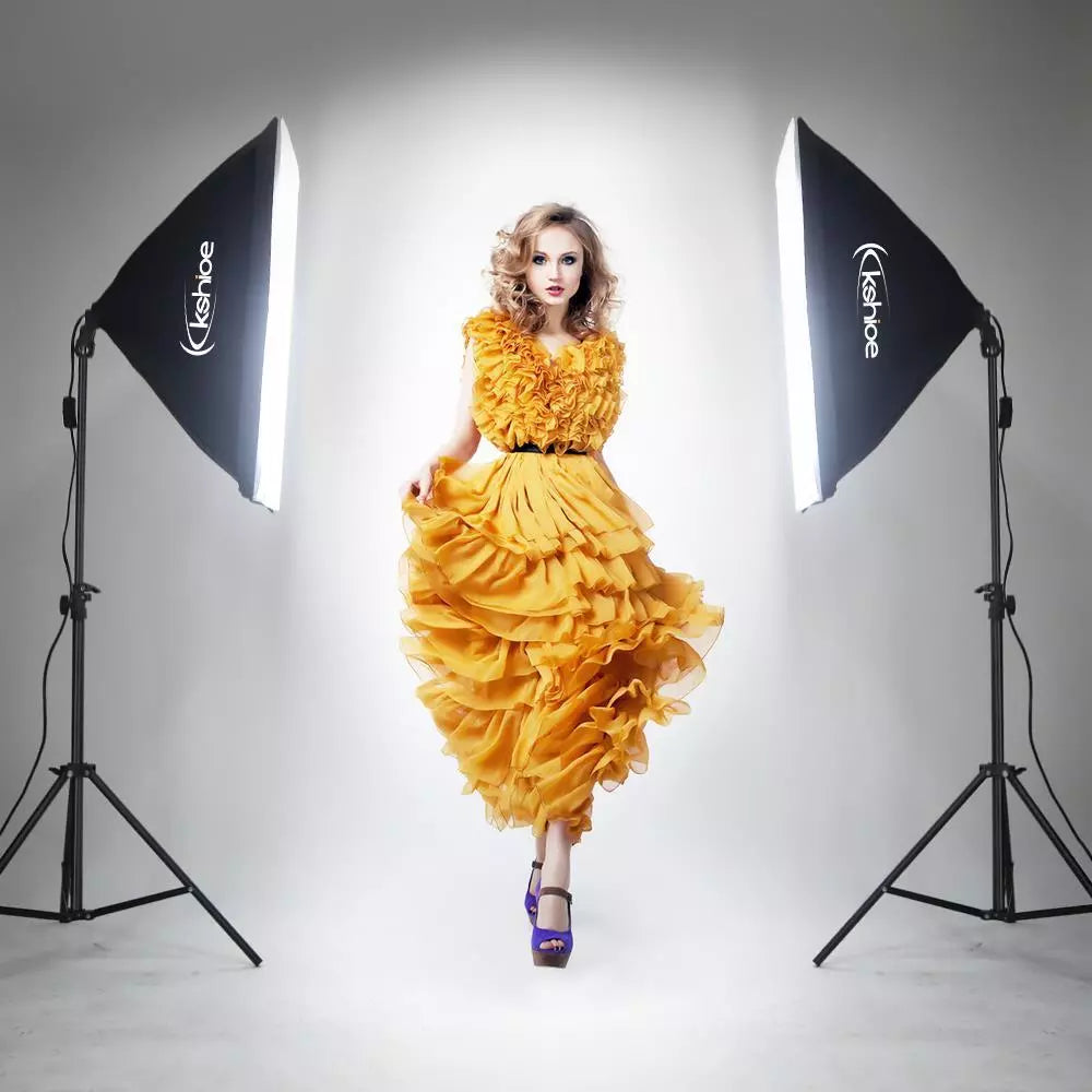 2x professional photo studio set softbox studio photo lamp tripod bag E27