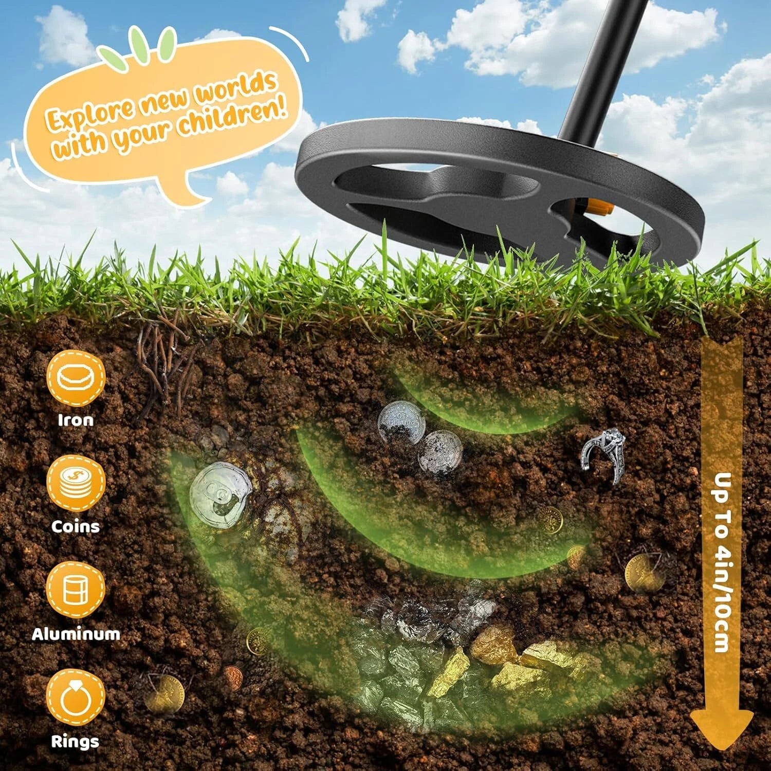 Metal detector with LCD Gold Metal Detector Gold Prospector Treasure Hunt Finder 