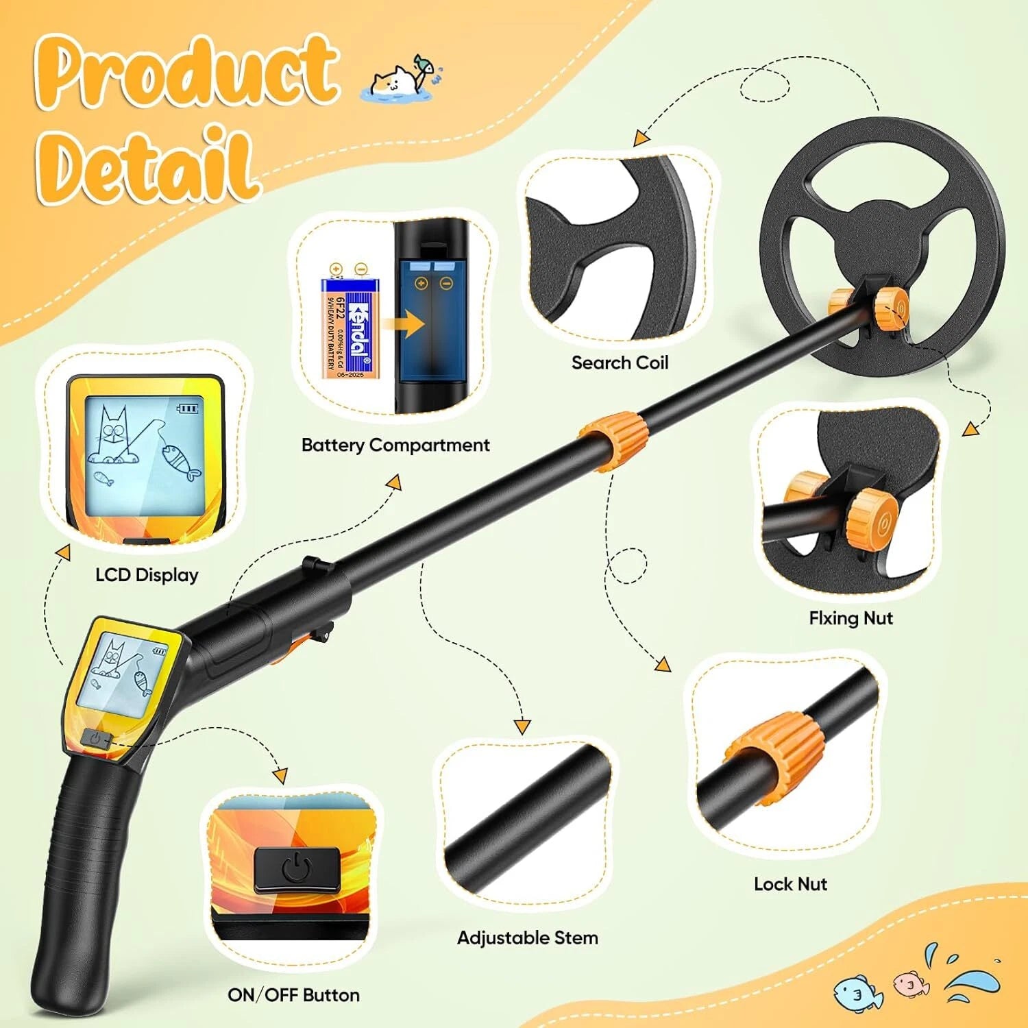 Metal detector with LCD Gold Metal Detector Gold Prospector Treasure Hunt Finder 