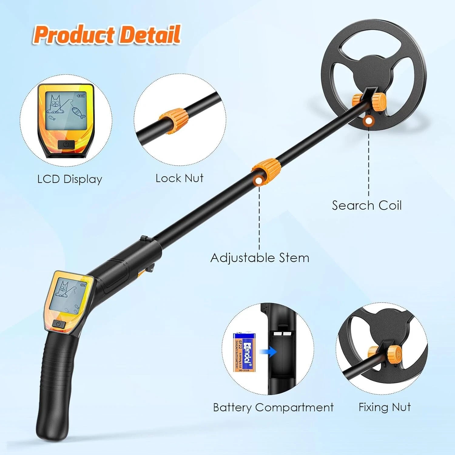 Metal detector with LCD Gold Metal Detector Gold Prospector Treasure Hunt Finder 