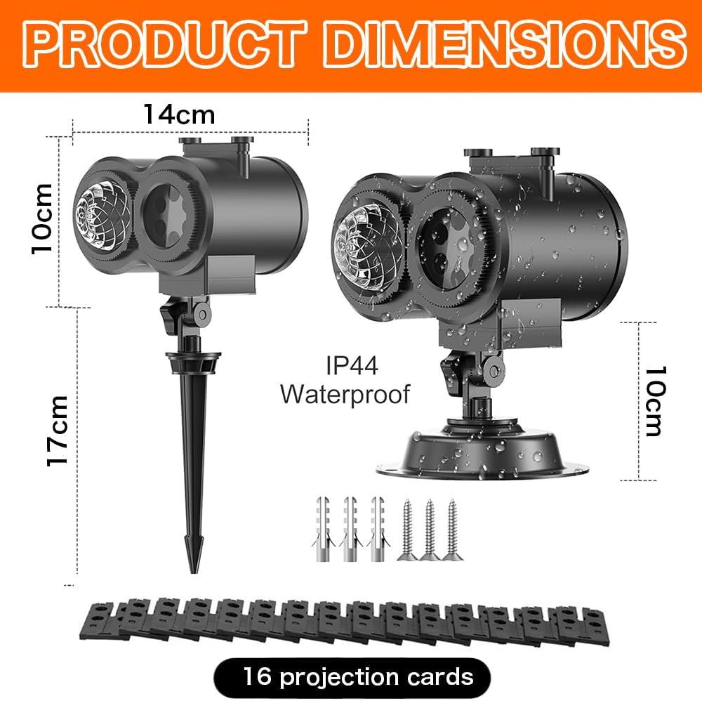 LED Schneeflocken Schneemann Projektor Weihnachten – Doppelkopf Außenbeleuchtung mit Timer, Wasserdicht für Garten & Haus