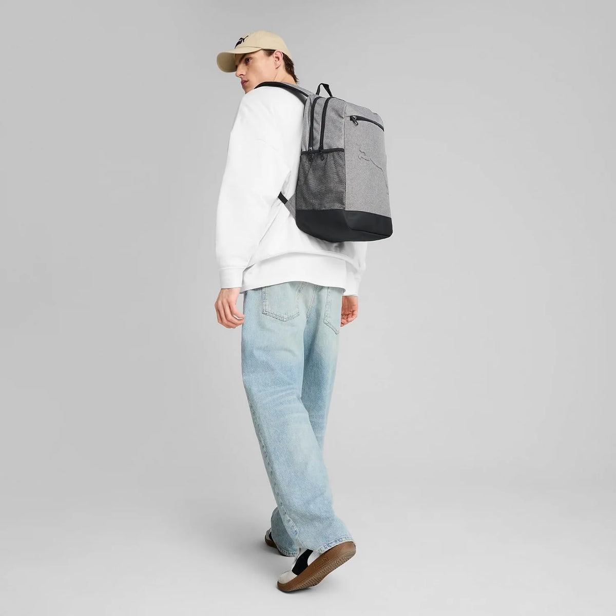 PUMA Buzz Heather Rucksack 091350 – Unisex Backpack Medium Gray Heather für Sport, Alltag & Freizeit