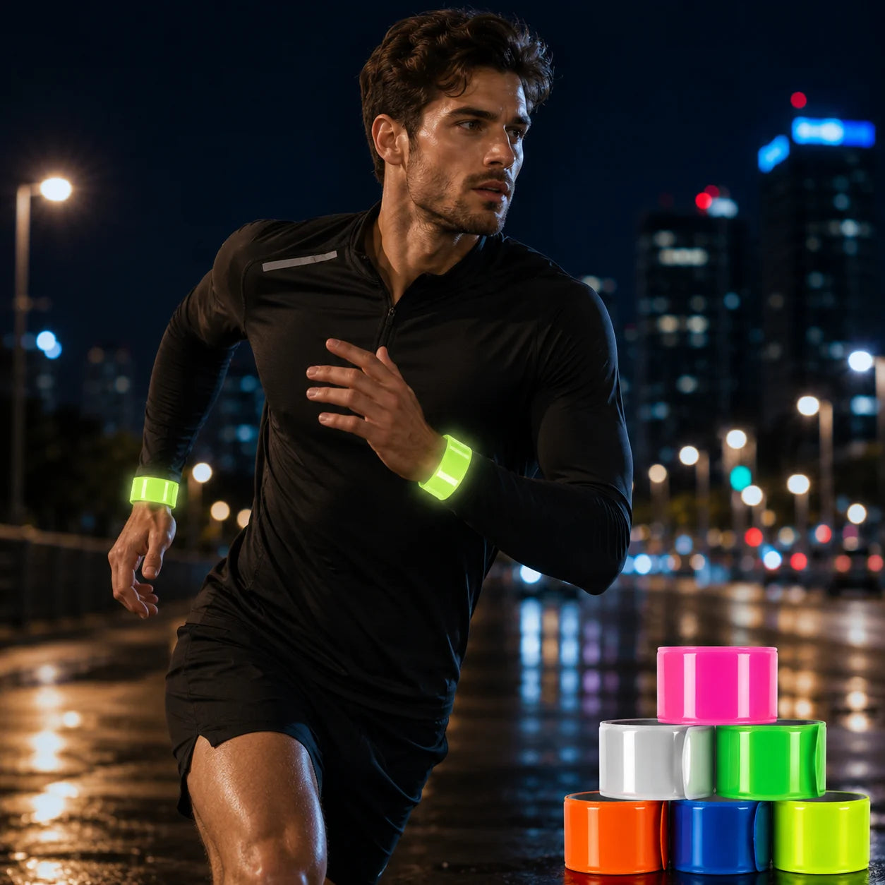 Reflektierende Armbänder Sicherheit Reflektor Band Leuchtarmband Joggen Fahrrad