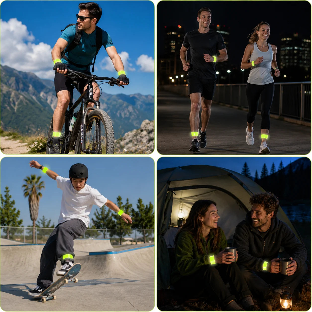 Reflektierende Armbänder Sicherheit Reflektor Band Leuchtarmband Joggen Fahrrad