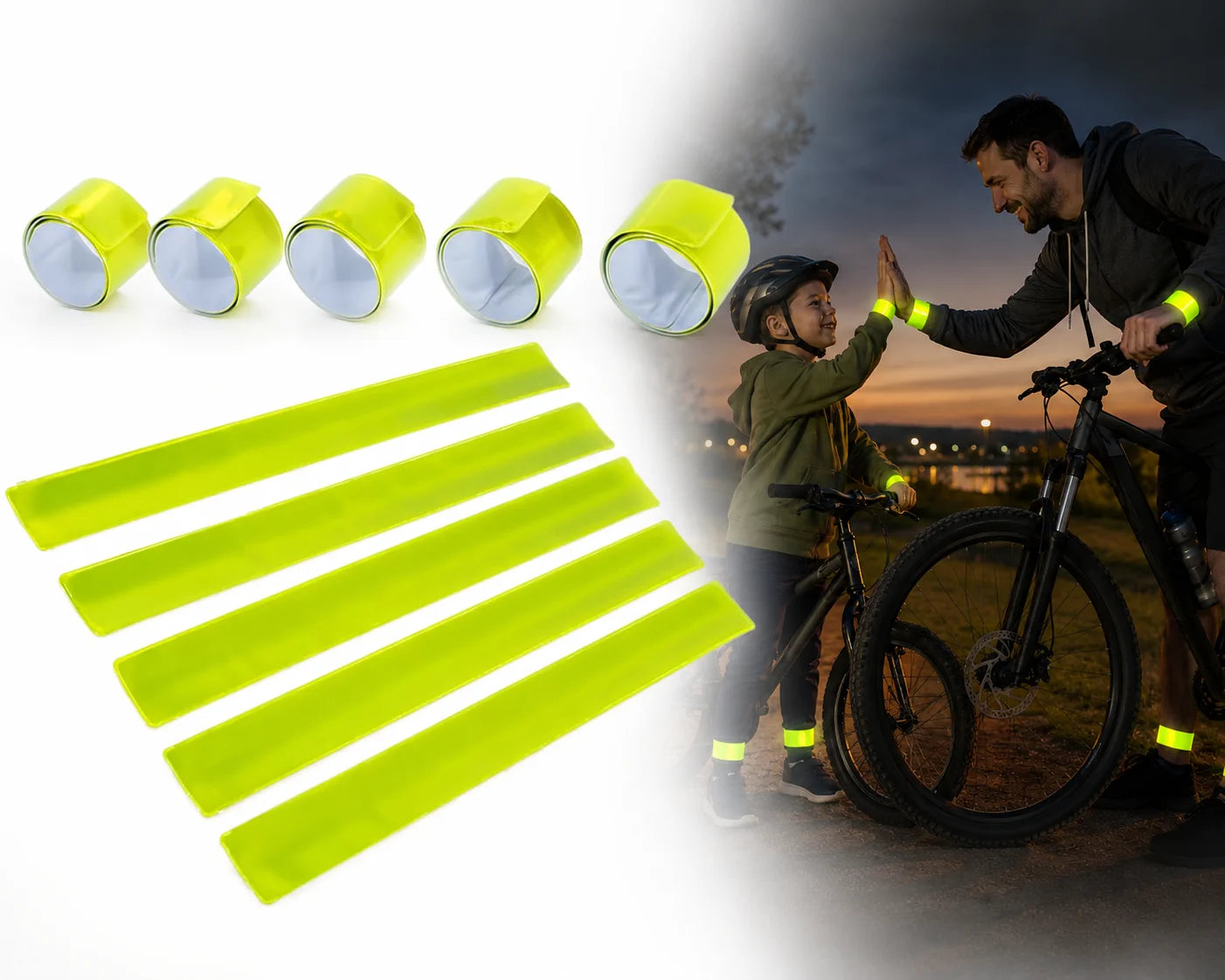 Reflektierendes Sicherheitsband Gelb 30 cm – Reflektorband für Joggen, Laufen & Radfahren – 1 oder 10 Stück