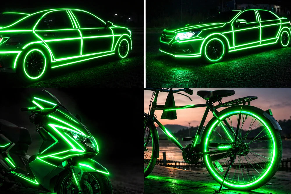 Reflektorband 8m x 1cm Selbstklebend Reflexband Fahrrad Auto Motorrad Grün