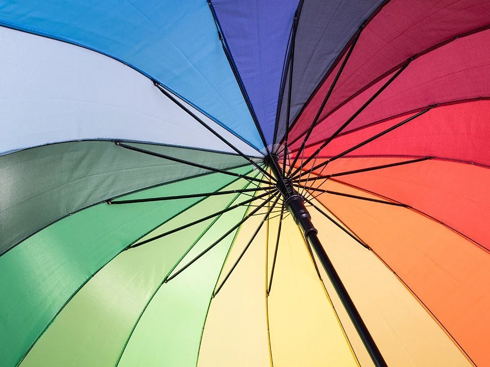 Regenschirm XXL Automatik 18 Streben Windfest Regenbogen Stockschirm Groß