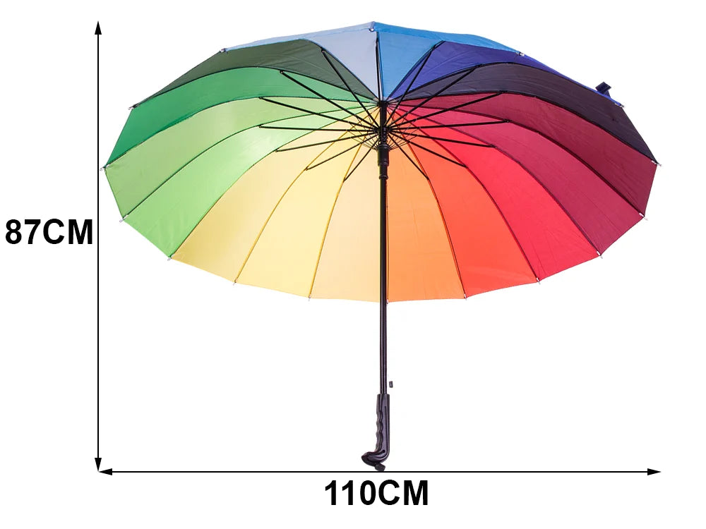 Regenschirm XXL Automatik 18 Streben Windfest Regenbogen Stockschirm Groß